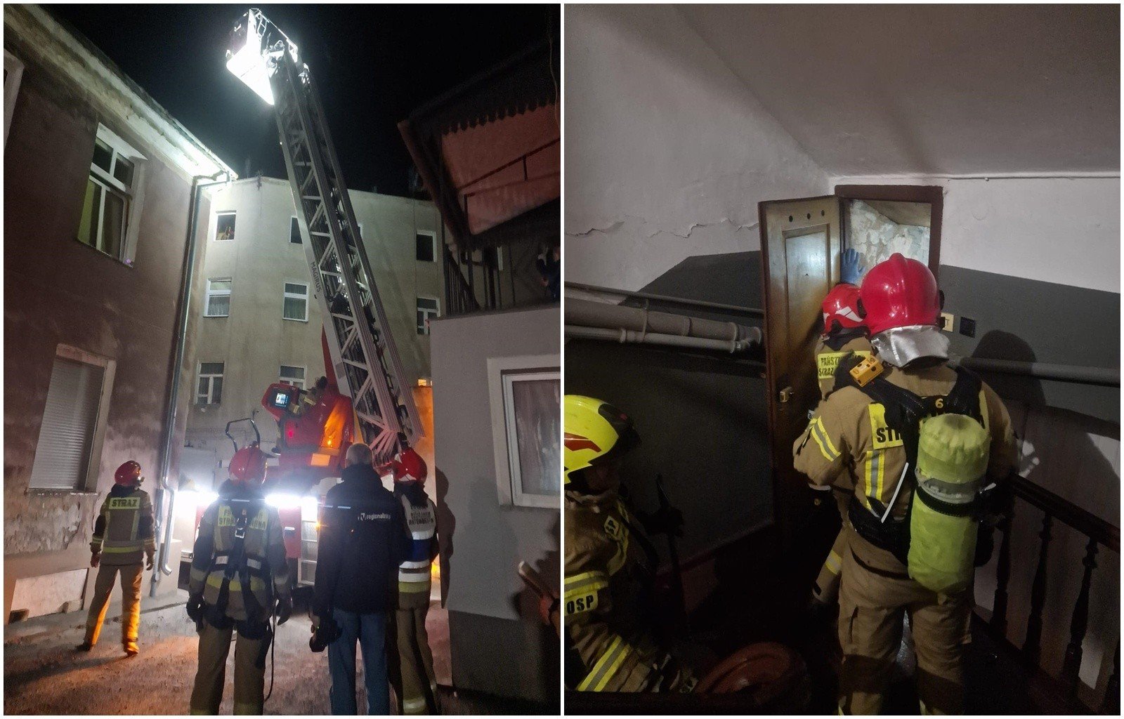 Ewakuacja mieszkańców jednej z kamienic na Dolnym Śląsku. W budynku