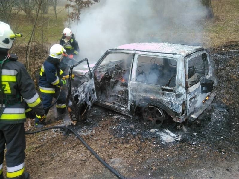Zagorzyn. Pożar samochodu marki suzuki. Strażacy gasili go ponad godzinę [ZDJĘCIA]