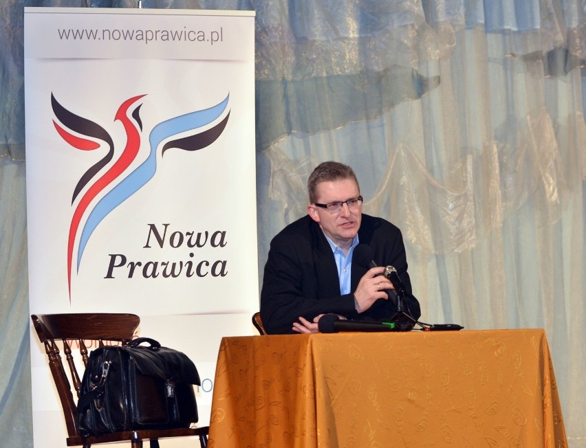 Grzegorz Braun w Łodzi. Kandydat na prezydenta skrytykował TVP i PKW