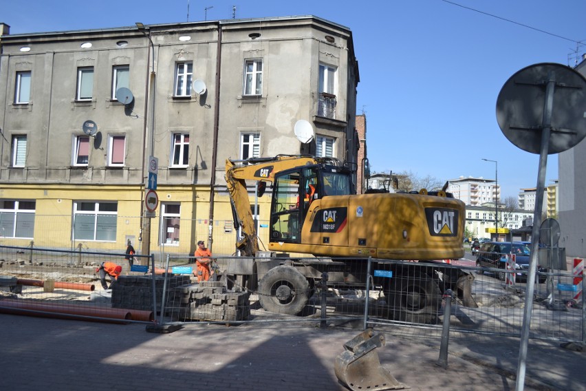 Trwa remont torowiska w Sosnowcu na ulicy Małachowskiego....