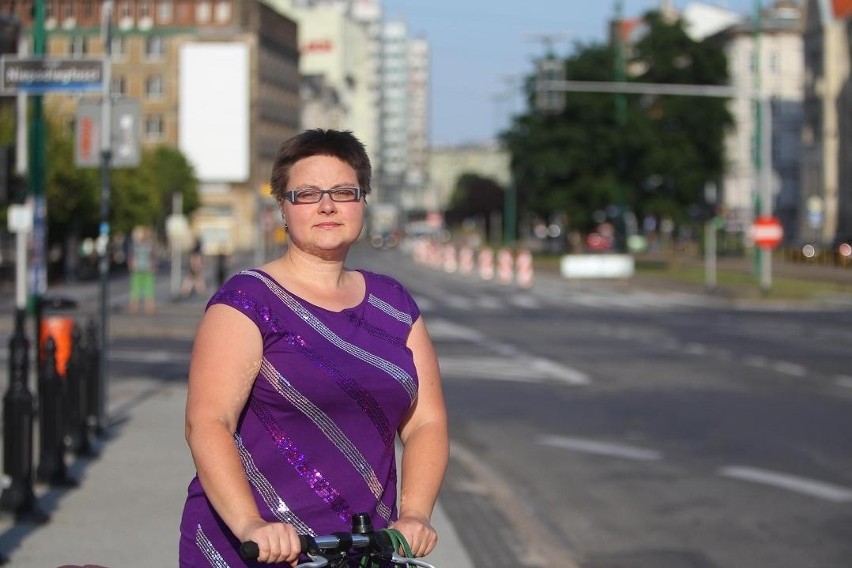 Kamila Sapikowska, reprezentująca miejskich rowerzystów...