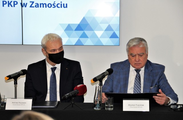 Konferencja prasowa w siedzibie zamojskiej spółki PKP LHS