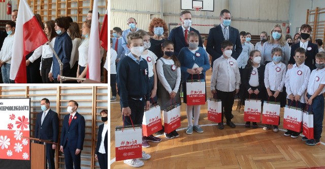 Uczniowie zaśpiewali Mazurka Dąbrowskiego w ramach akcji "Szkoła do hymnu"