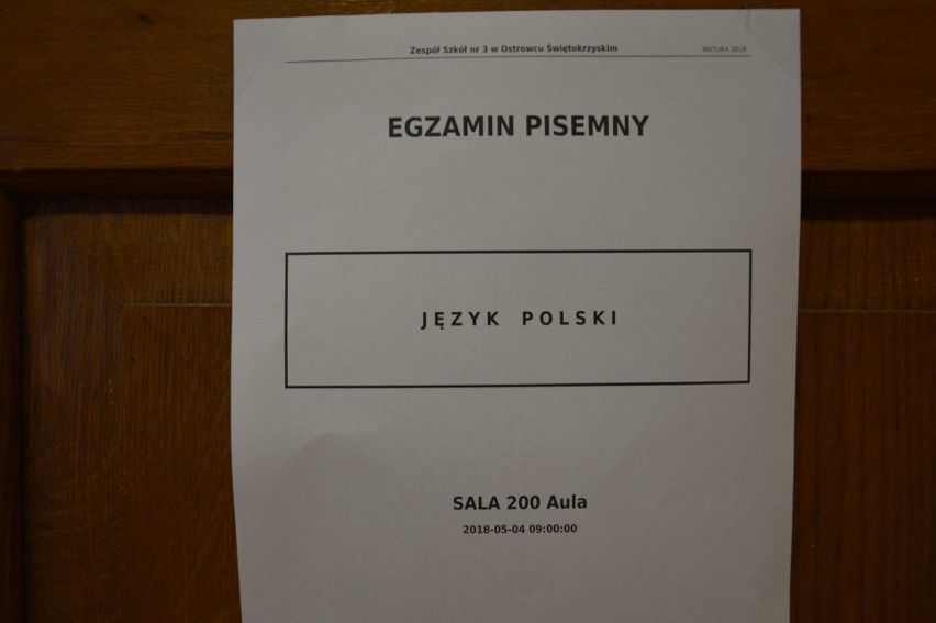 Matura 2018 w powiecie ostrowieckim. W Zespole Szkół numer 3 nastroje przed językiem polskim  były bardzo dobre