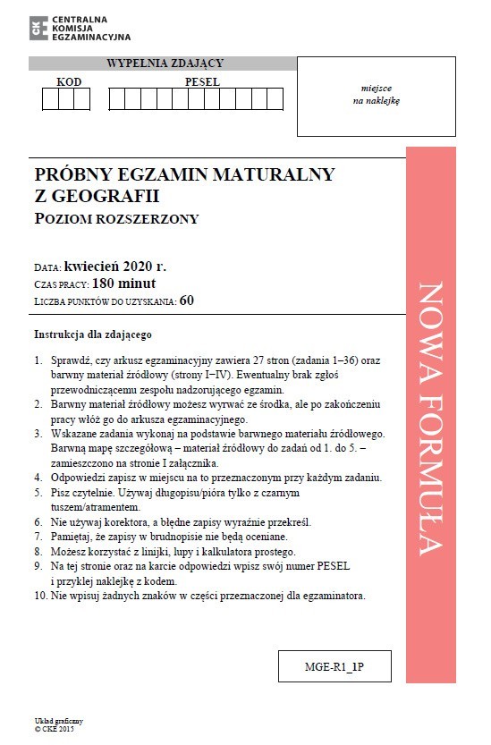 Matura próbna 2020 - geografia 7.04.2020. ARKUSZ CKE. Jakie pytania na maturze online z geografii na poziomie rozszerzonym? Kiedy wyniki? 