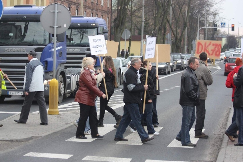 Blokada drogi w Porębie