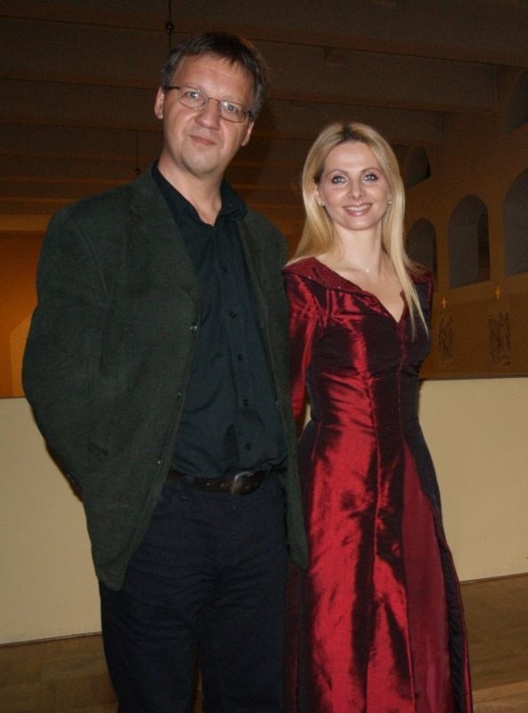 Magdalena Idzik i Roman Szlaużys chwilę przed koncertem w...