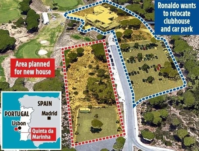 Plan posiadłości Cristiano Ronaldo w Quinta da Marinha z...