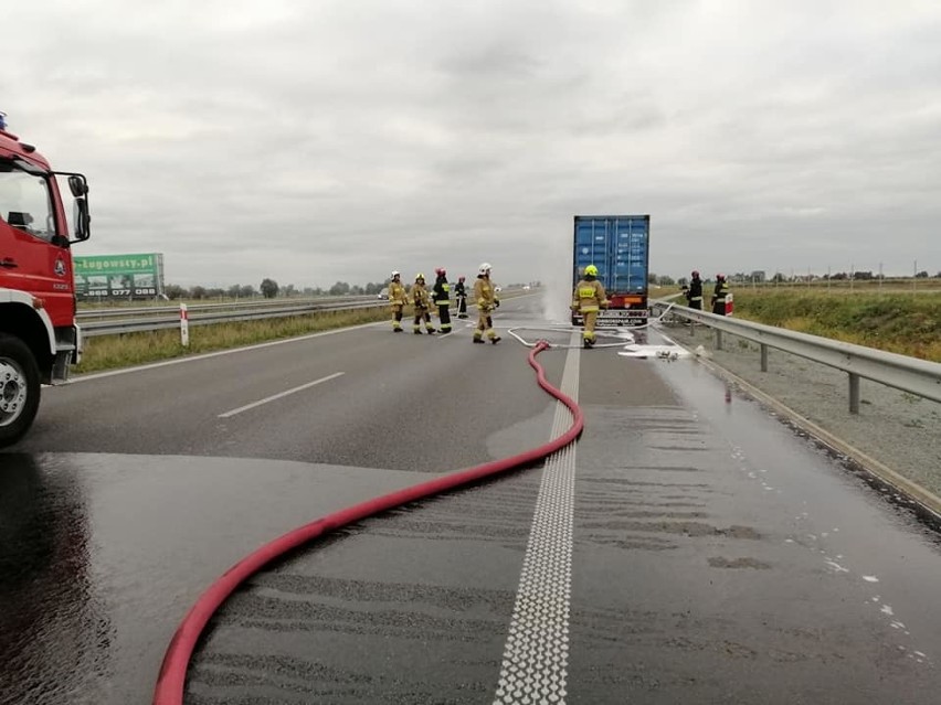 Pożar na S7 za Nowym Dworem Gdańskim. Utrudnienia na krajowej "siódemce". Zapaliła się naczepa, ruch aut w kierunku Gdańska wstrzymany