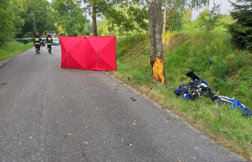 Tragiczny wypadek. Motocyklista zginął po zderzeniu z sarną (zdjęcia)