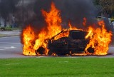 Strażacy OSP gasili pożary samochodów w gminie Myszyniec 