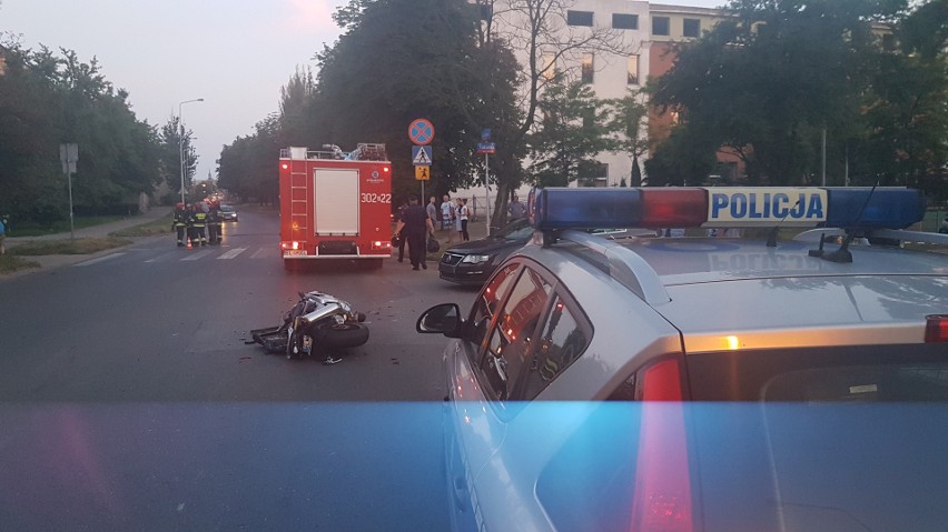 Wypadek motocyklisty na Łagiewnickiej w Łodzi