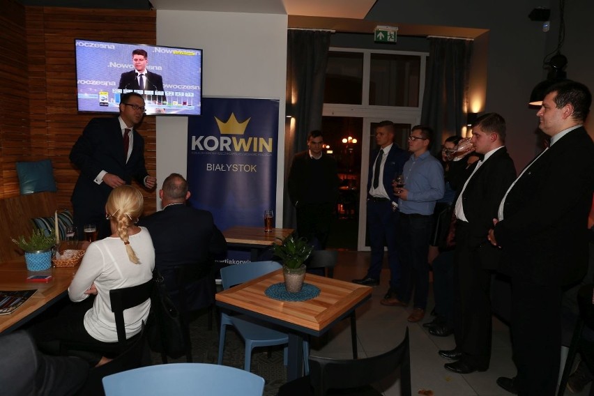 Wybory parlamenarne 2015. Wieczór wyborczy partii KORWiN (zdjęcia, wideo)