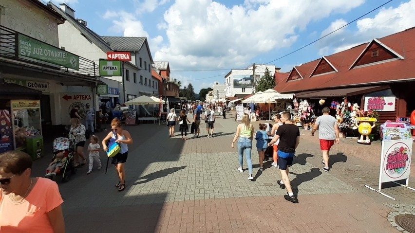 Tłumy turystów w Wiśle