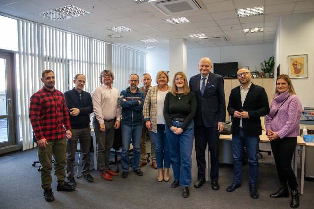 Prezydent Michał Zaleski w redakcji Nowości