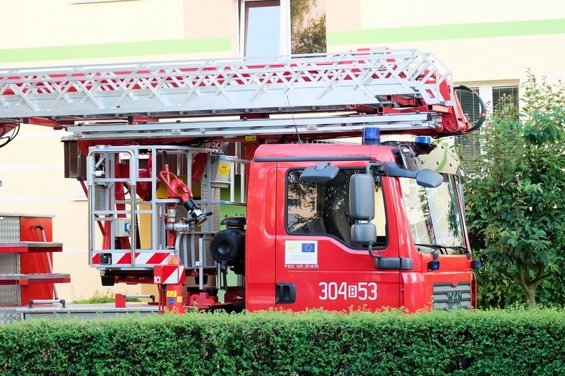 Pożar w bloku przy ul. Storczykowej w Białymstoku