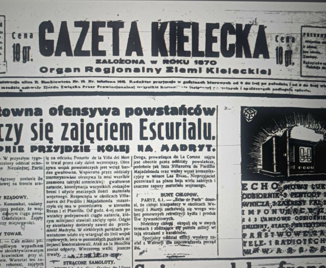 Gazeta Kielecka z 1937 roku