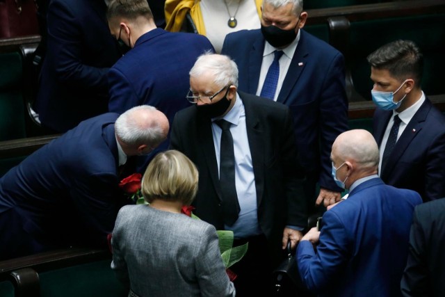 Jarosław Kaczyński podczas posiedzenia Sejmu