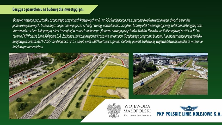 Powstanie nowy przystanek kolejowy Kraków Piastów. Wojewoda...