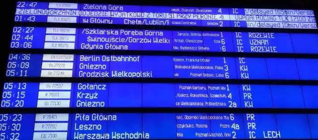 Pociąg z Warszawy do Poznania miał prawie 3 godziny opóźnienia