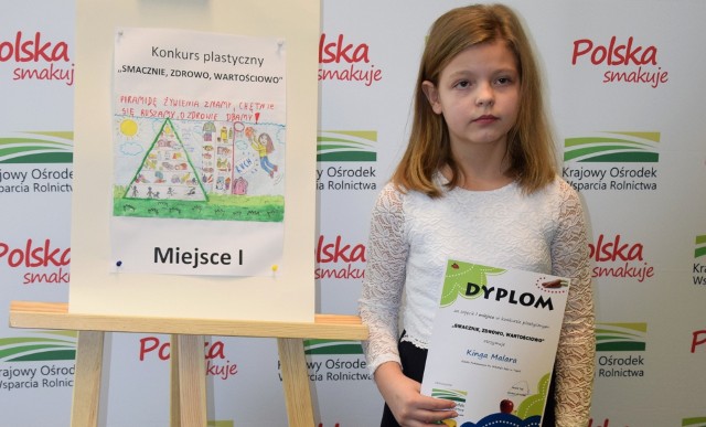Kinga Malara z Topoli - i praca, która wygrała konkurs wojewódzki "Smacznie, zdrowo, wartościowo".