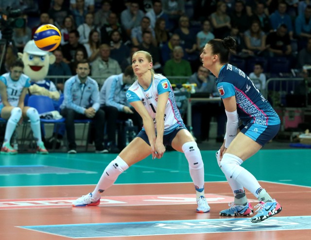 Szczecin 19 04 2016pierwszy mecz finalu mistrzostw polski chemik police kontra atom trefl sopot gospodynie wygraly pierwsze spotkanie 3-1na zdjeciu anna werblinska mariola zenikfot andrzej szkocki/glos szczecinski/ polska press