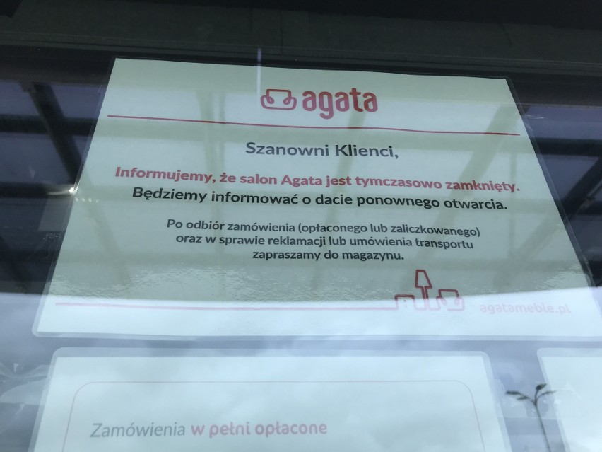 Sieć Agata zamyka salon w Kobylnicy. Powodem kłopoty z nowym budynkiem