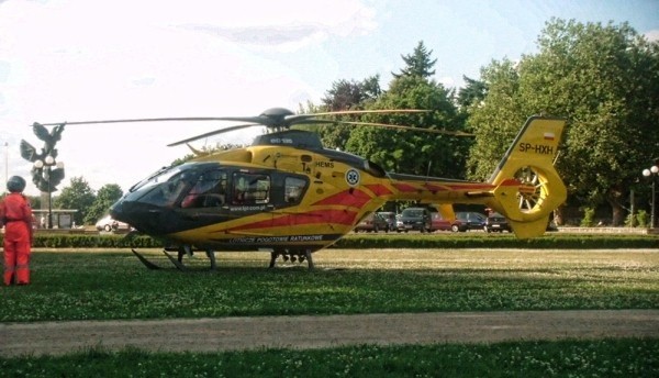 Helikopter lądował dziś na Jasnych Błoniach.