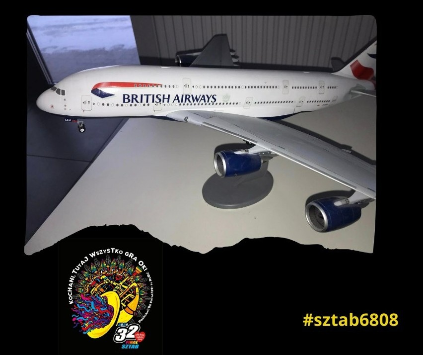 Model samolotu pasażerskiego Airbus A380-800 brytyjskich...