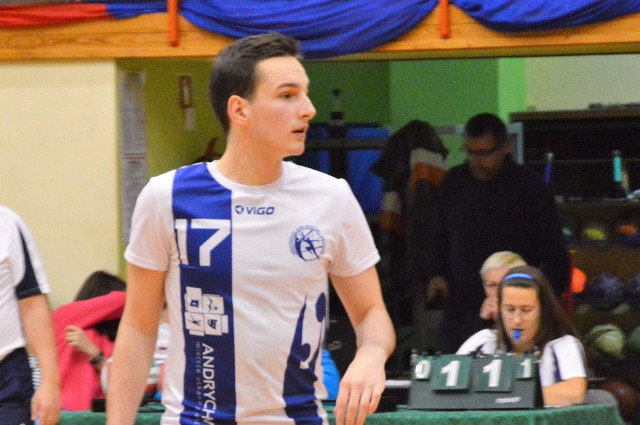 17-letni andrychowianin Filip Kopaczewski zagrał znakomite spotkanie przeciwko MKS II Będzin.
