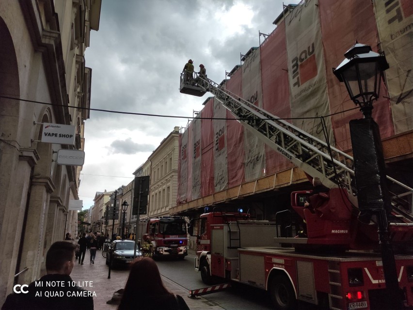 Akcja straży pożarnej w centrum miasta