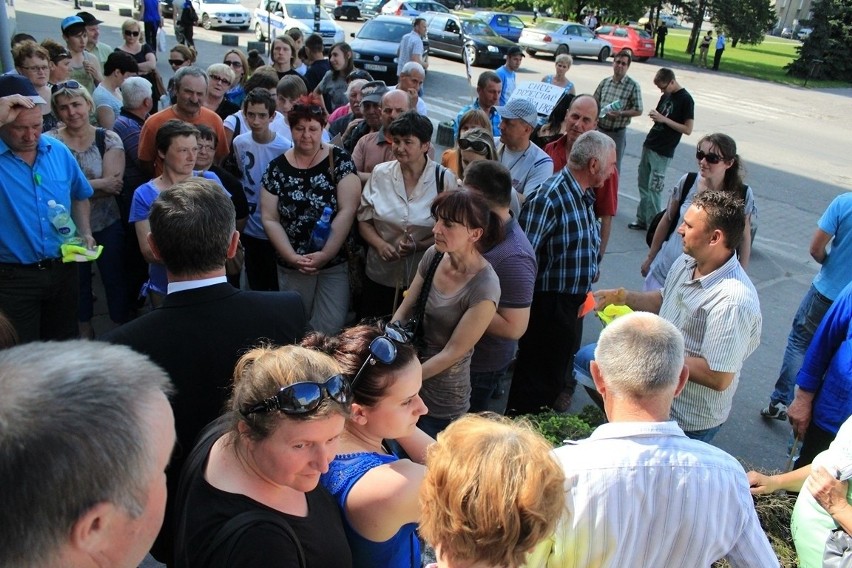 Protest w Chełmie: Mieszkańcy gminy Ruda-Huta wyszli na...