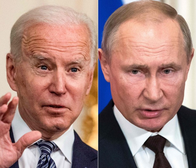 Prezydent USA Joe Biden i prezydent Rosji Władimir Putin