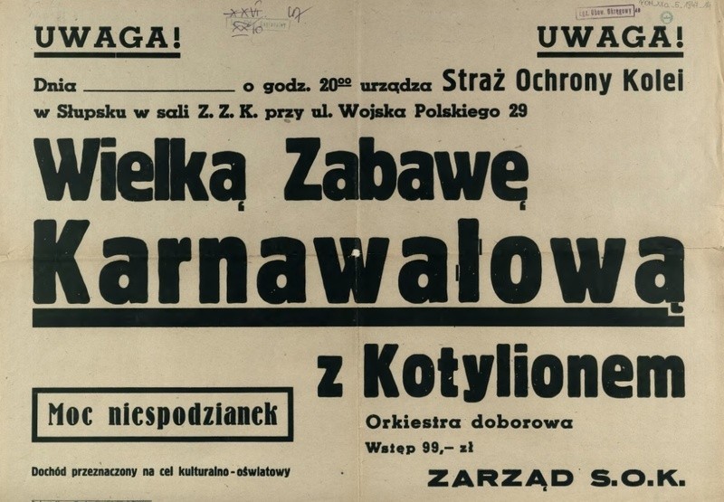 Tak się bawi Słupsk. Zobacz niezwykłe plakaty z lat 40-tych