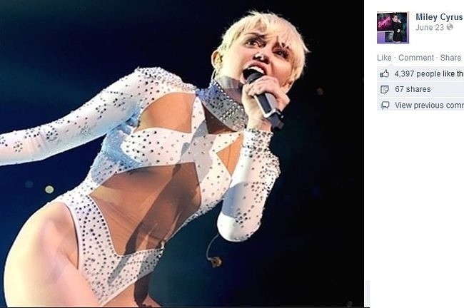 Miley Cyrus (fot. screen z Facebook.com)