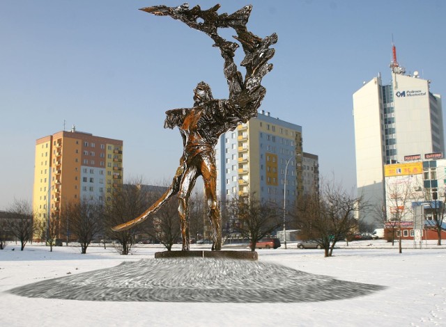 Wizualizacja pomnika "Patriota&#8221; na ulicy Komisji Edukacji Narodowej.