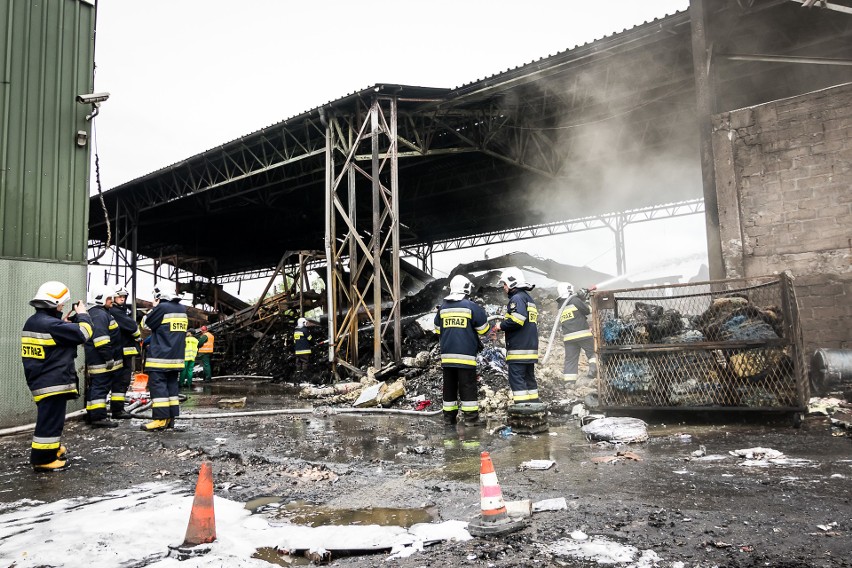 Pożar w sortowni odpadów przy Przemysłowej w Paterku wybuchł...