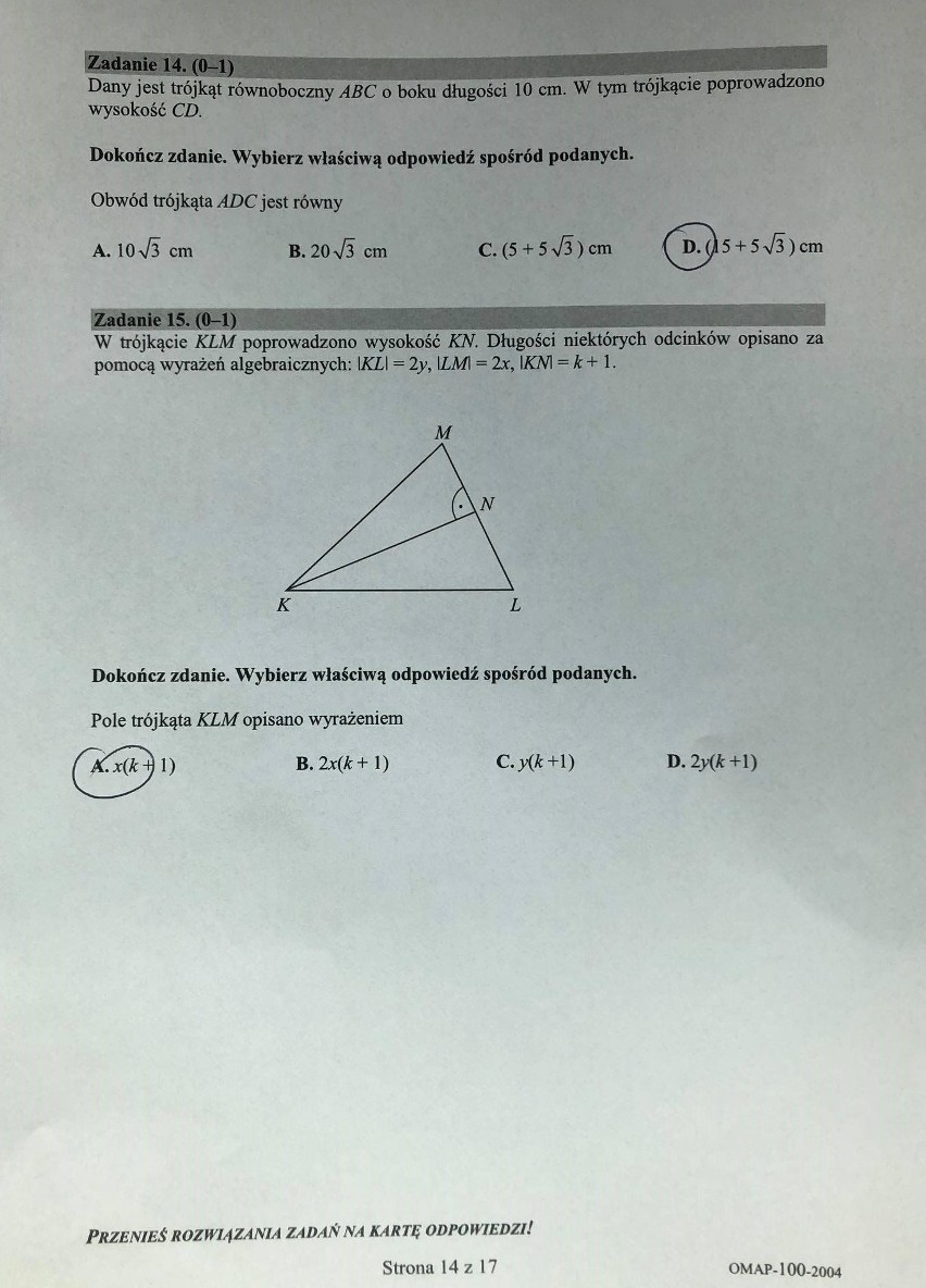 Egzamin ósmoklasisty z matematyki: mamy odpowiedzi!