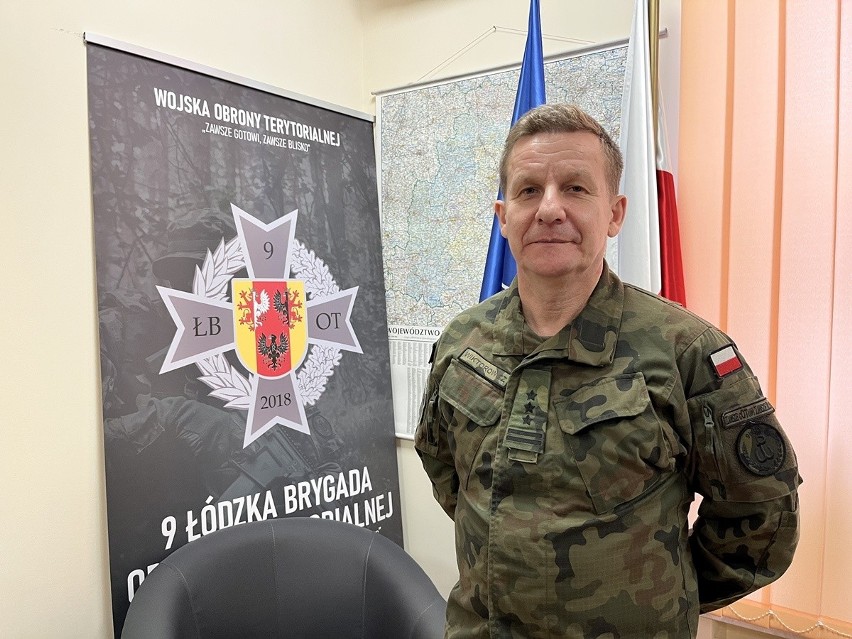 Płk Paweł Wiktorowicz, dowódca 9 Łódzkiej Brygady Obrony...