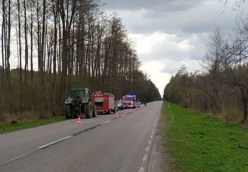 Wypadek na DK 60, w pobliżu Sewerynowa, pow. makowski. 24.04.2021