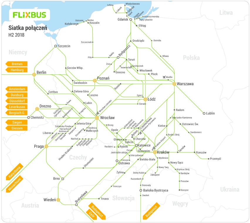 FlixBus pokazał rozkład jazdy. Na siatce połączeń próżno...