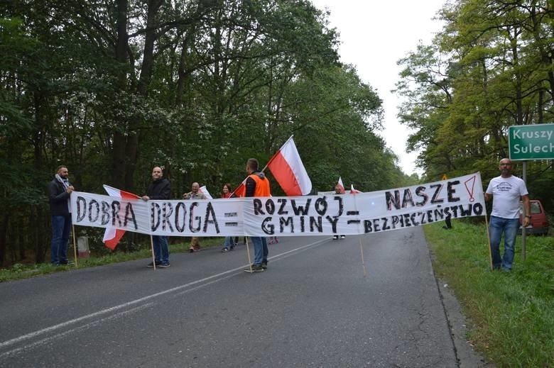 Protest mieszkańców Trzebiechowa