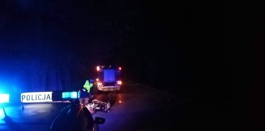 Wypadek pijanego motocyklisty w miejscowości Zabiele