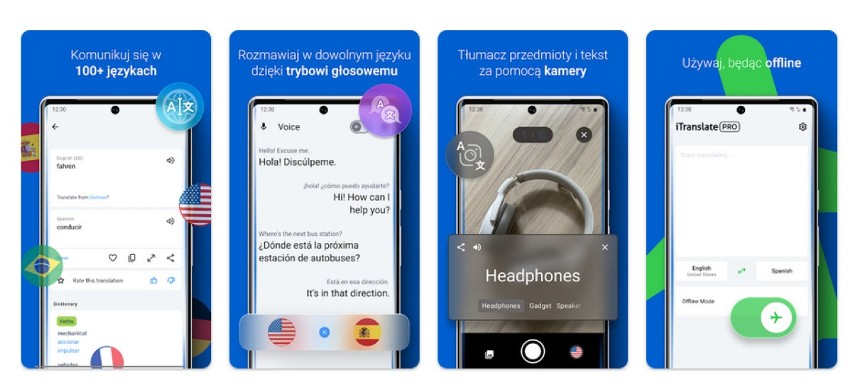 Aplikacja iTranslate pozwala na tłumaczenie zarówno tekstu...