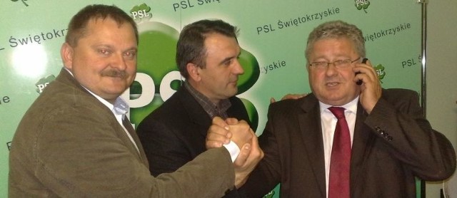 Włodzimierz Wielgus, Piotr Żołądek i Czesław Siekierski po ogłoszeniu wyników.