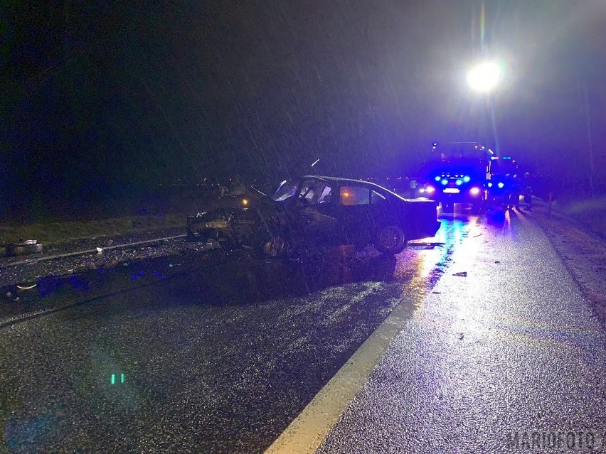 Wypadek na drodze krajowej nr 46 w Opolu. Zderzenie dwóch samochodów