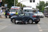 Wypadek samochodu i motocykla na Grabiszyńskiej. Są utrudnienia w ruchu