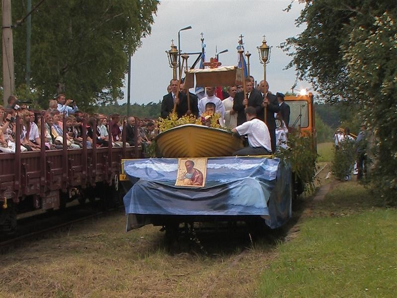 Procesja Bozego Ciala na drezynach. Kuniów - Lasowice Male.