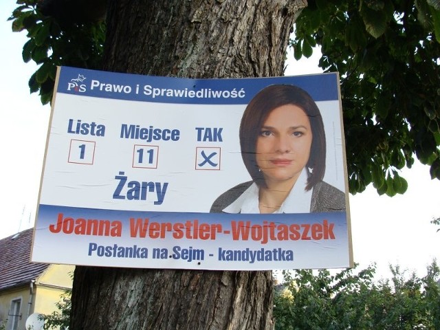 Mimo naszej interwencji plakat nadal jest przybity do drzewa