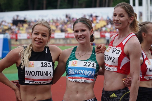 Klaudia Siciarz (z prawej) zajęła drugie miejsce w biegu na 100 m ppł podczas ostatnich mistrzostw Polski. W środku najszybsza Pia Skrzyszowska, która też jedzie do Tokio
